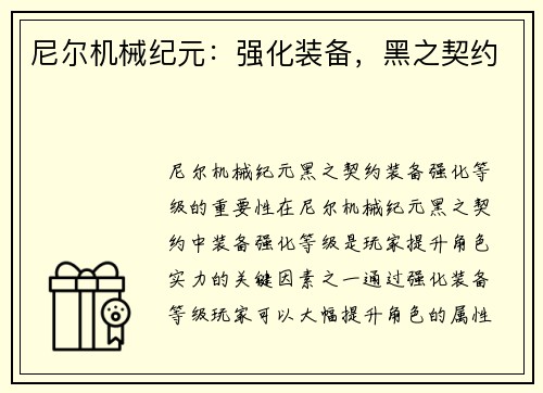 尼尔机械纪元：强化装备，黑之契约